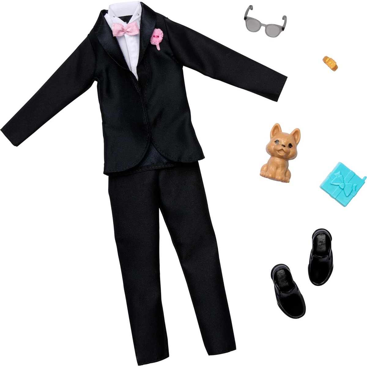 Ensemble de vêtements mariage pour la poupée Ken noir et blanc, MATTEL