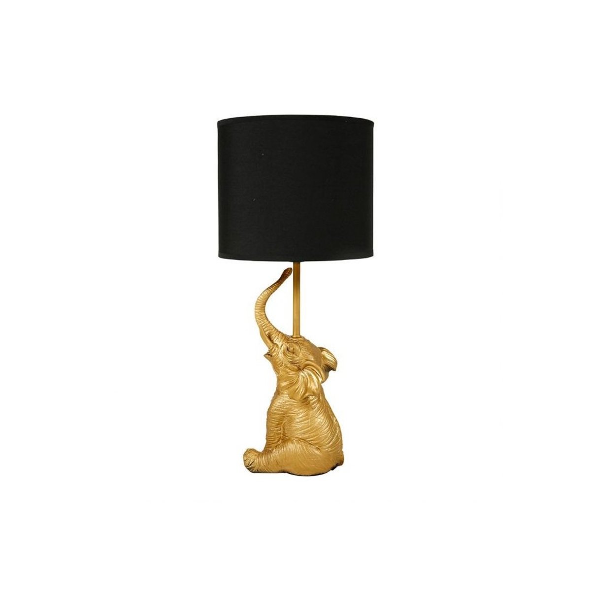 Lampe éléphant Résine Dorée or, DECORATIE