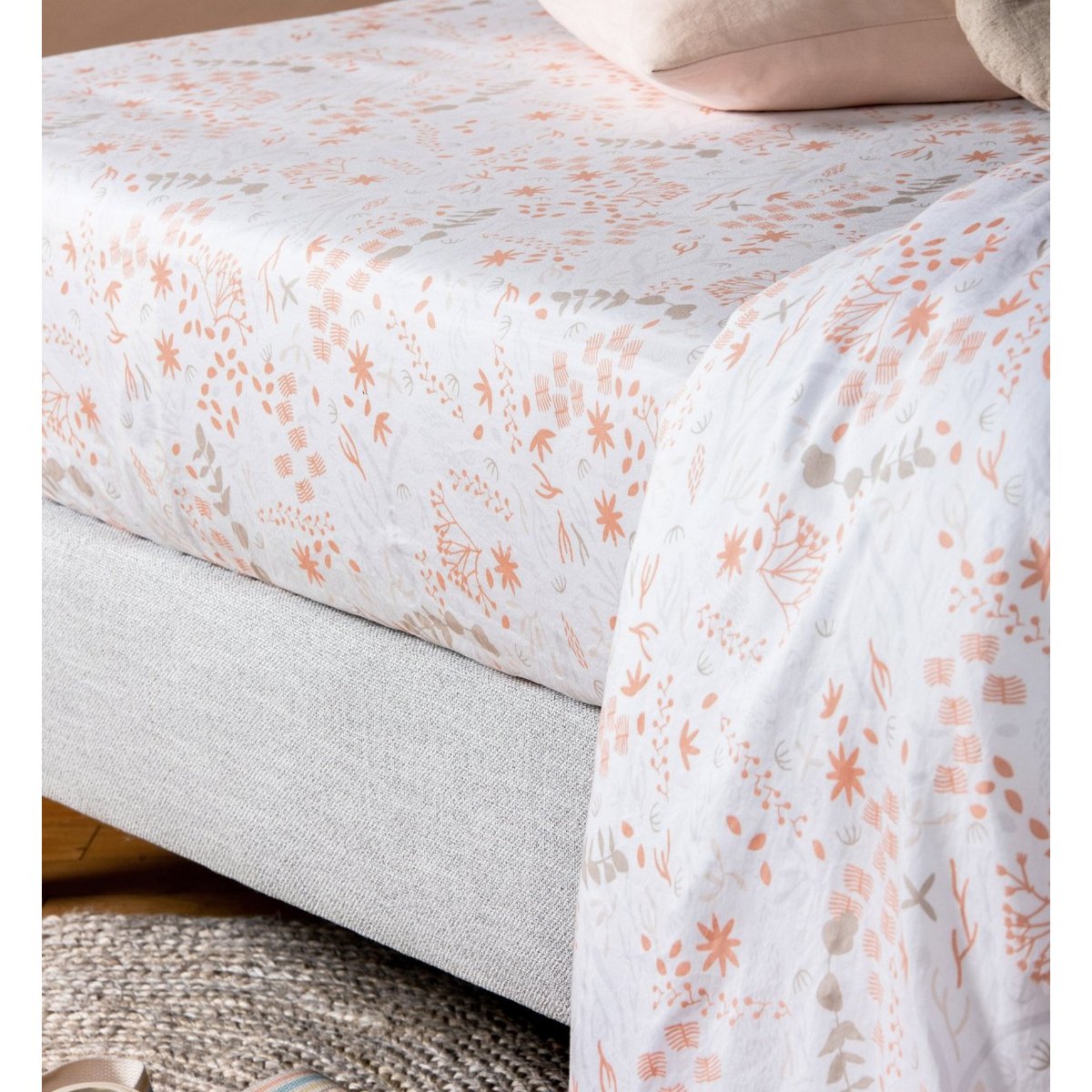 Drap plat Bébé Coton Bio YUKARI DOUCEUR yukari peach, KADOLIS