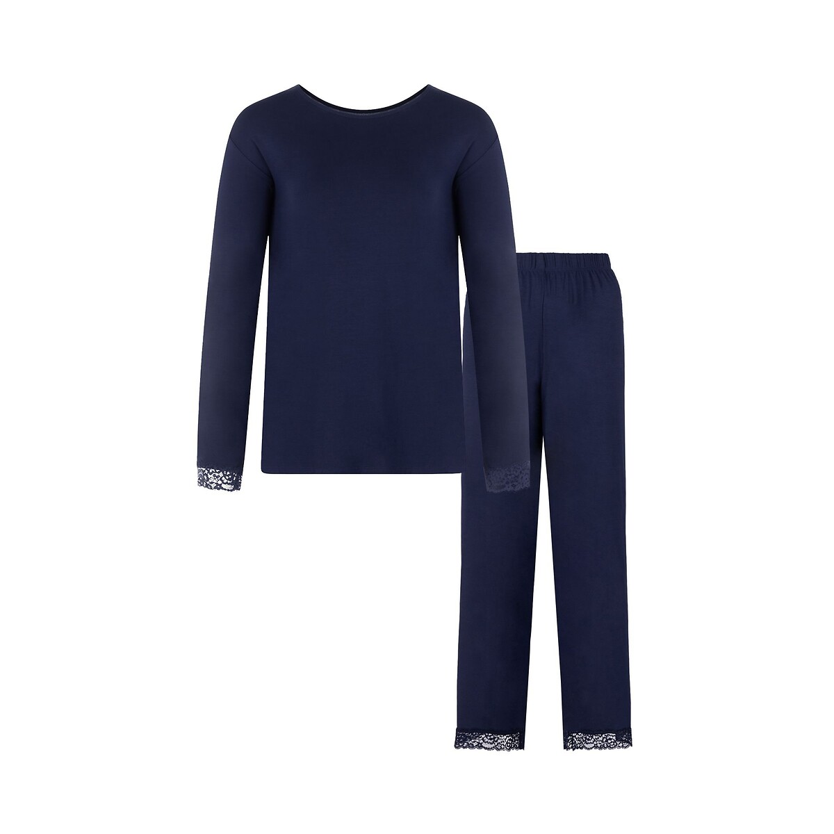 Pyjama long en jersey LILA marine, DORINA