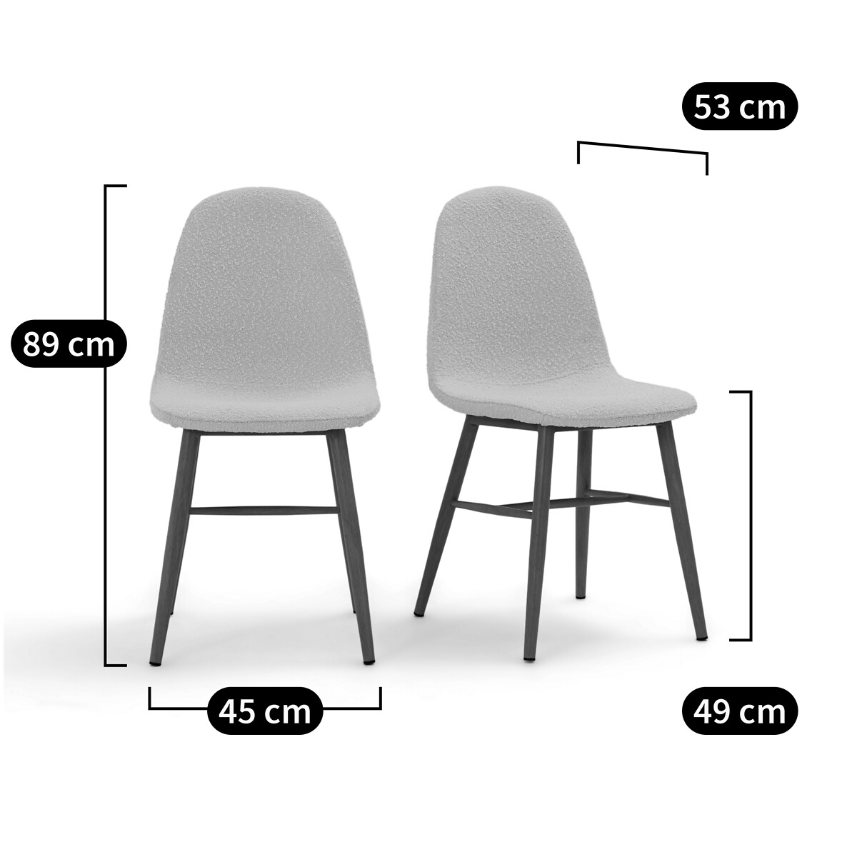 Set of 2 Polina Boucle Dining Chairs ecru , LA REDOUTE INTERIEURS