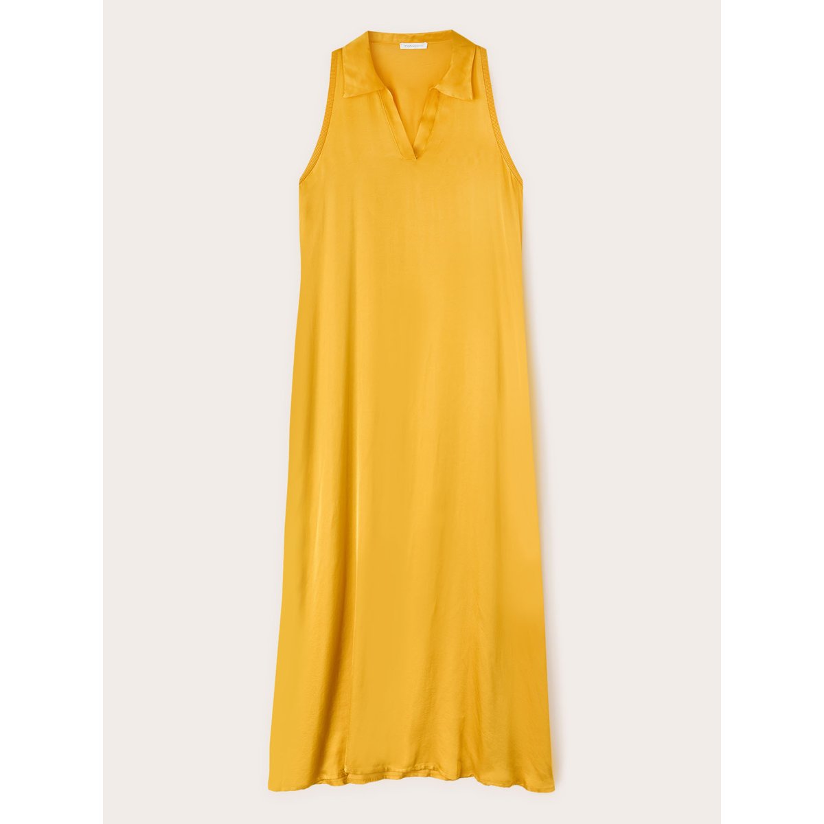 Robe longue avec col en satin jaune, MOTIVI
