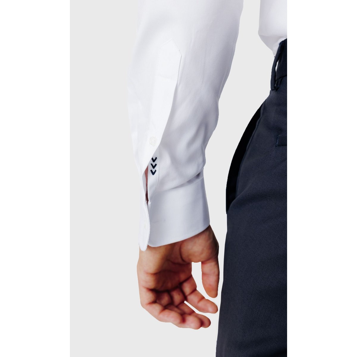 Chemise Slim fit Cérémonie double retors gorge cachée blanc, ACROSS