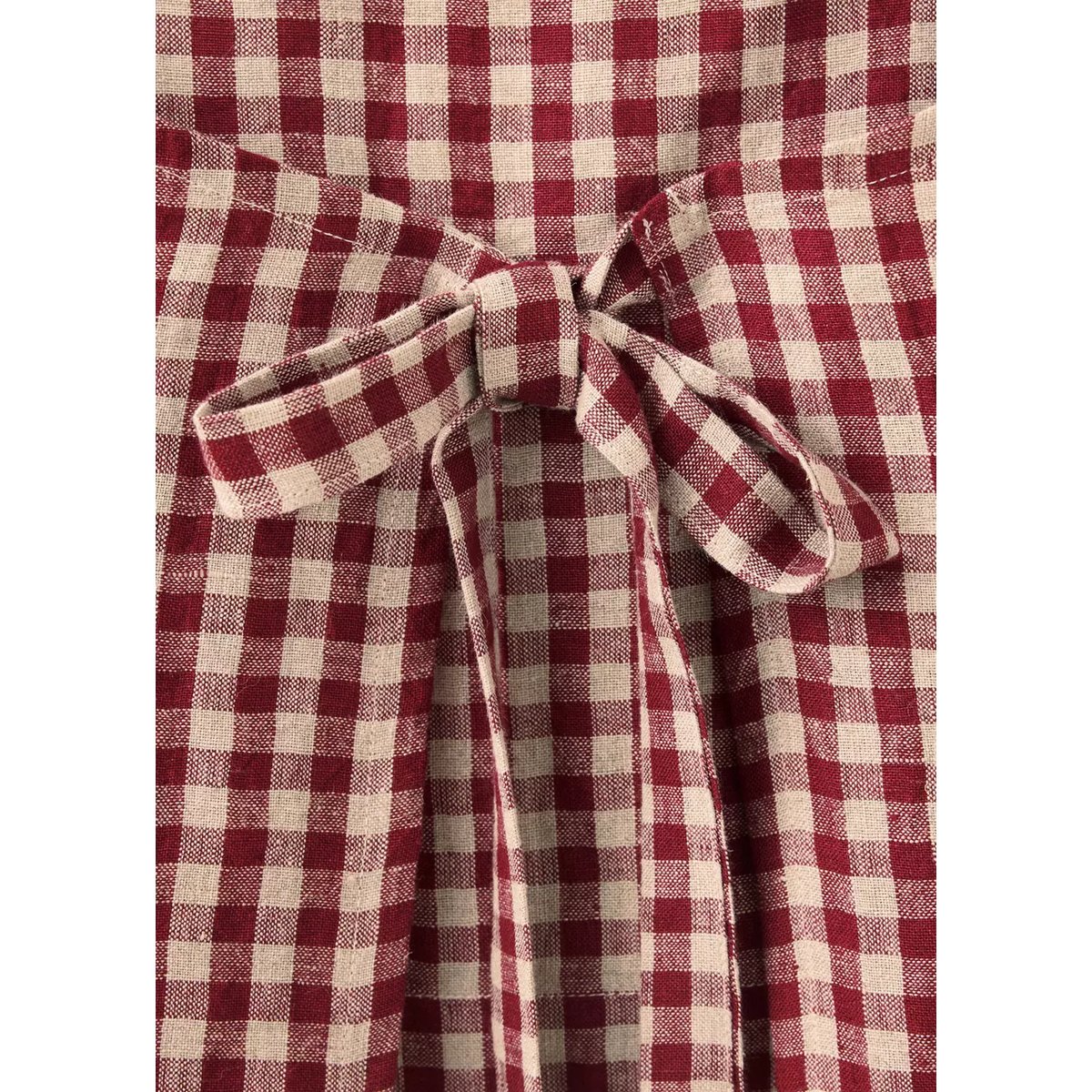 Tablier de Noël 100 % lin à carreaux rouge, MANGO HOME