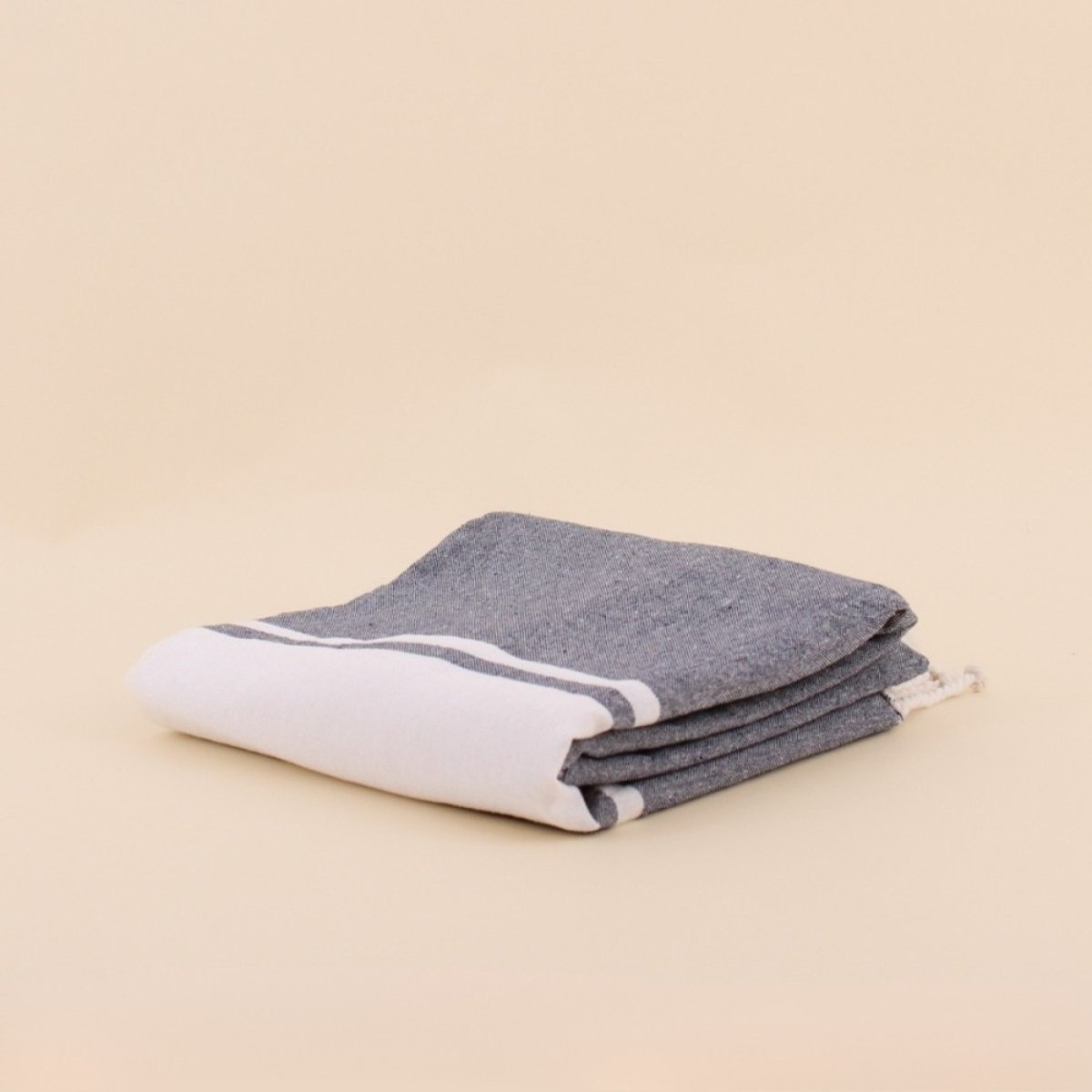 Fouta à franges 90x180cm gris, ORNAMI