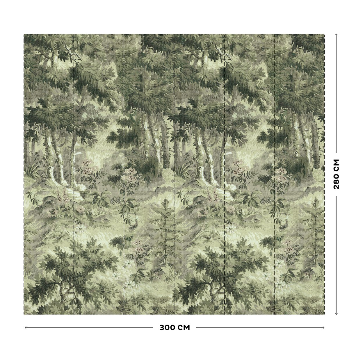 Papier peint panoramique Forêt enchantée vert, ART FOR THE HOME