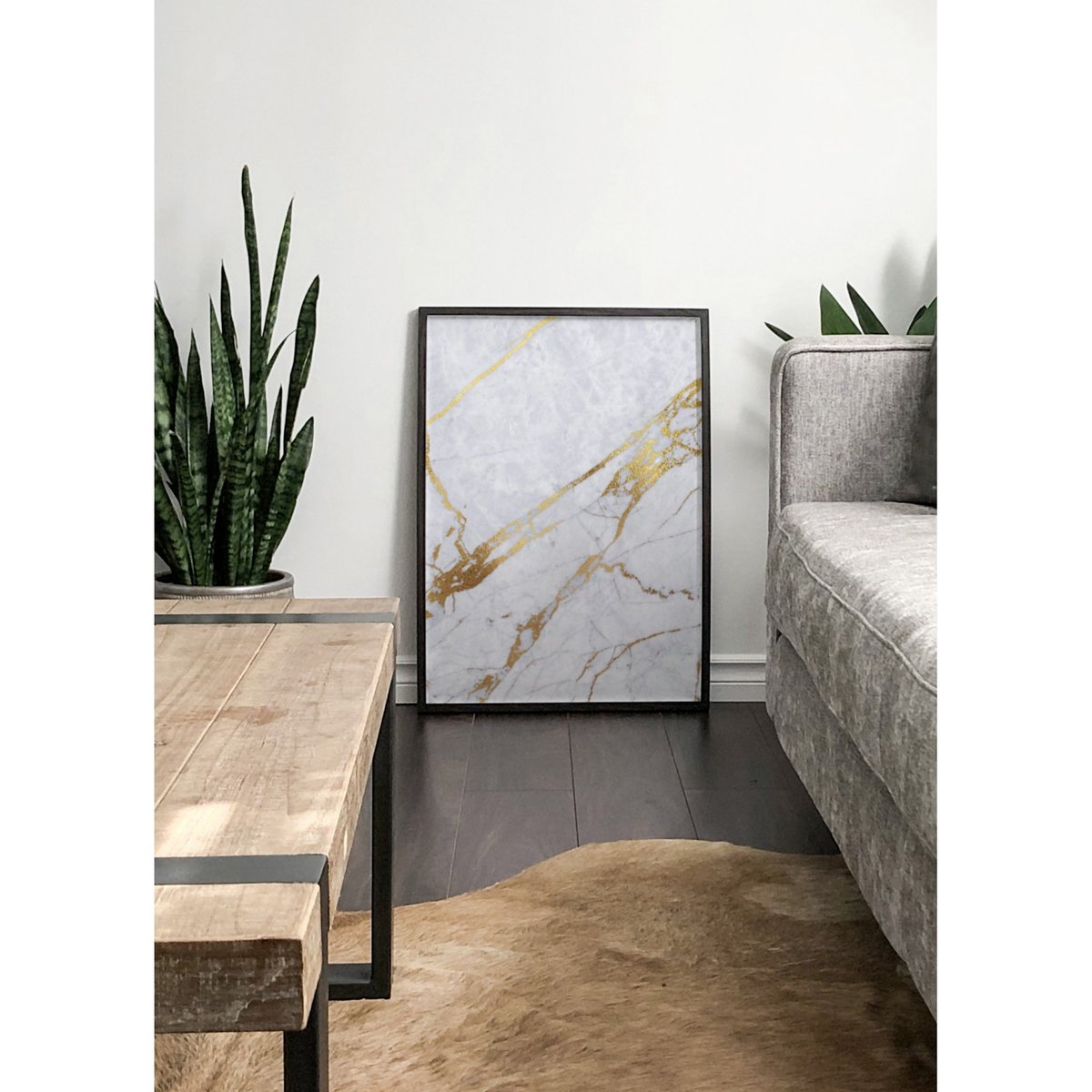 Affiche Gold Background 2 blanc, L'AFFICHERIE