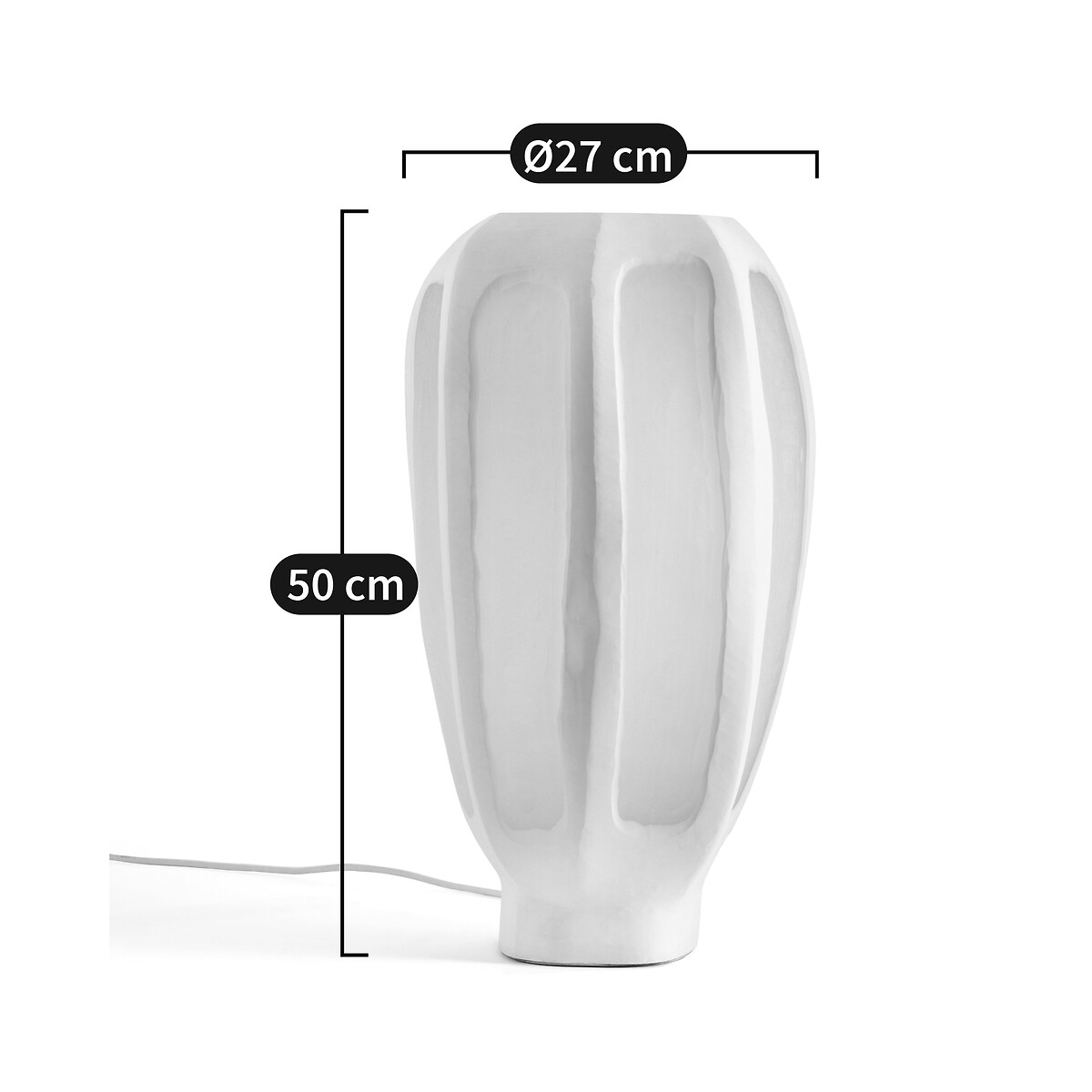 Lampe hexagonale verre givré et opaque, Halkide blanc, AM.PM