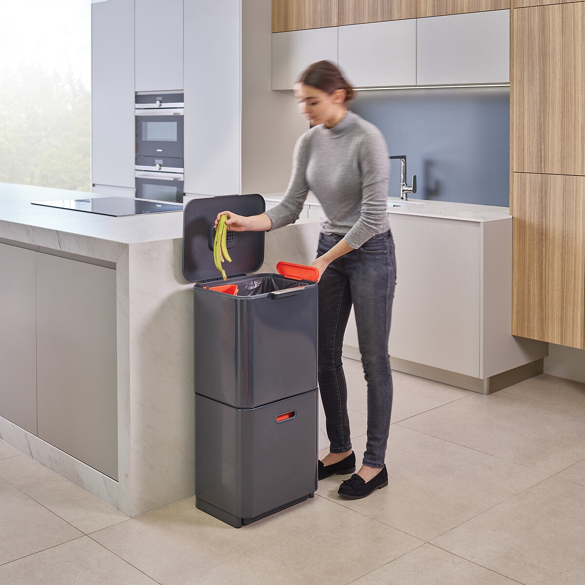 Poubelle Totem 60L tri sélectif 30062 graphite, JOSEPH JOSEPH