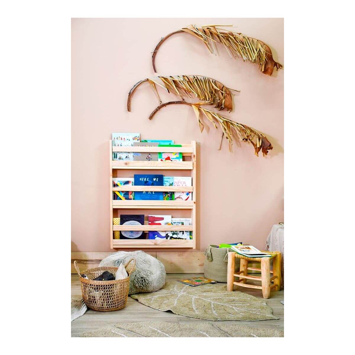 Tapis Rectangulaire en coton Mini Monstera MINI ONES vert, LORENA CANALS