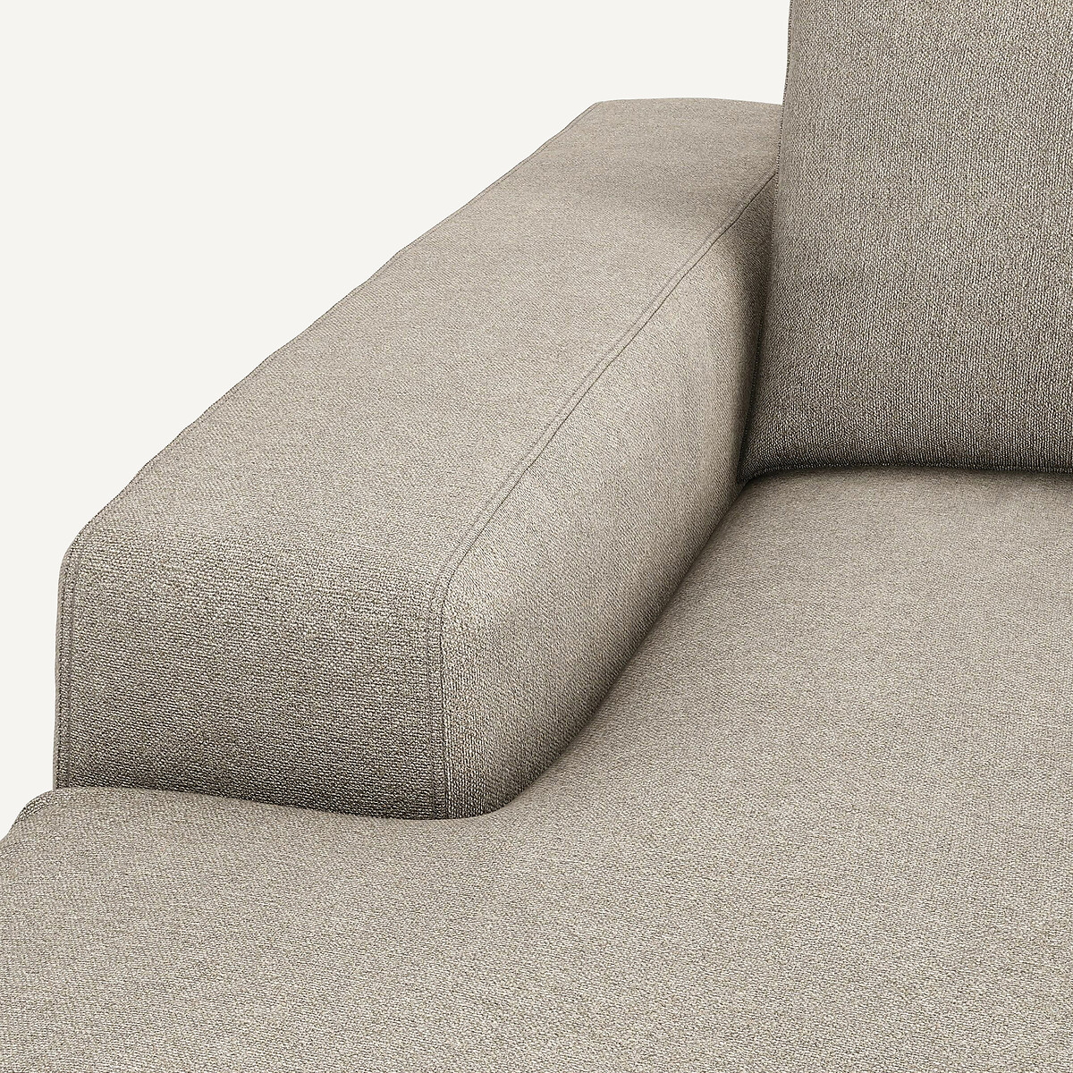 Canapé d'angle texturé en viscose et lin, Skander naturel, AM.PM