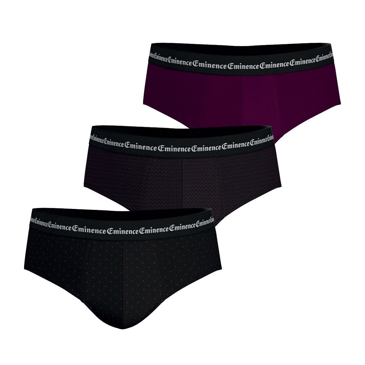 Lot de 3 slips homme Business Print Eminence imprimé + bordeaux, EMINENCE