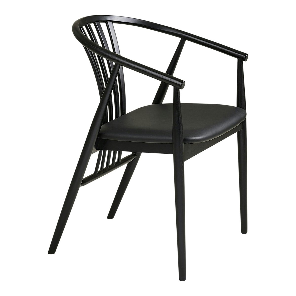 Chaise en bois noir à dossier arrondi (lot de 2) AMSTERDAM noir, PIER IMPORT