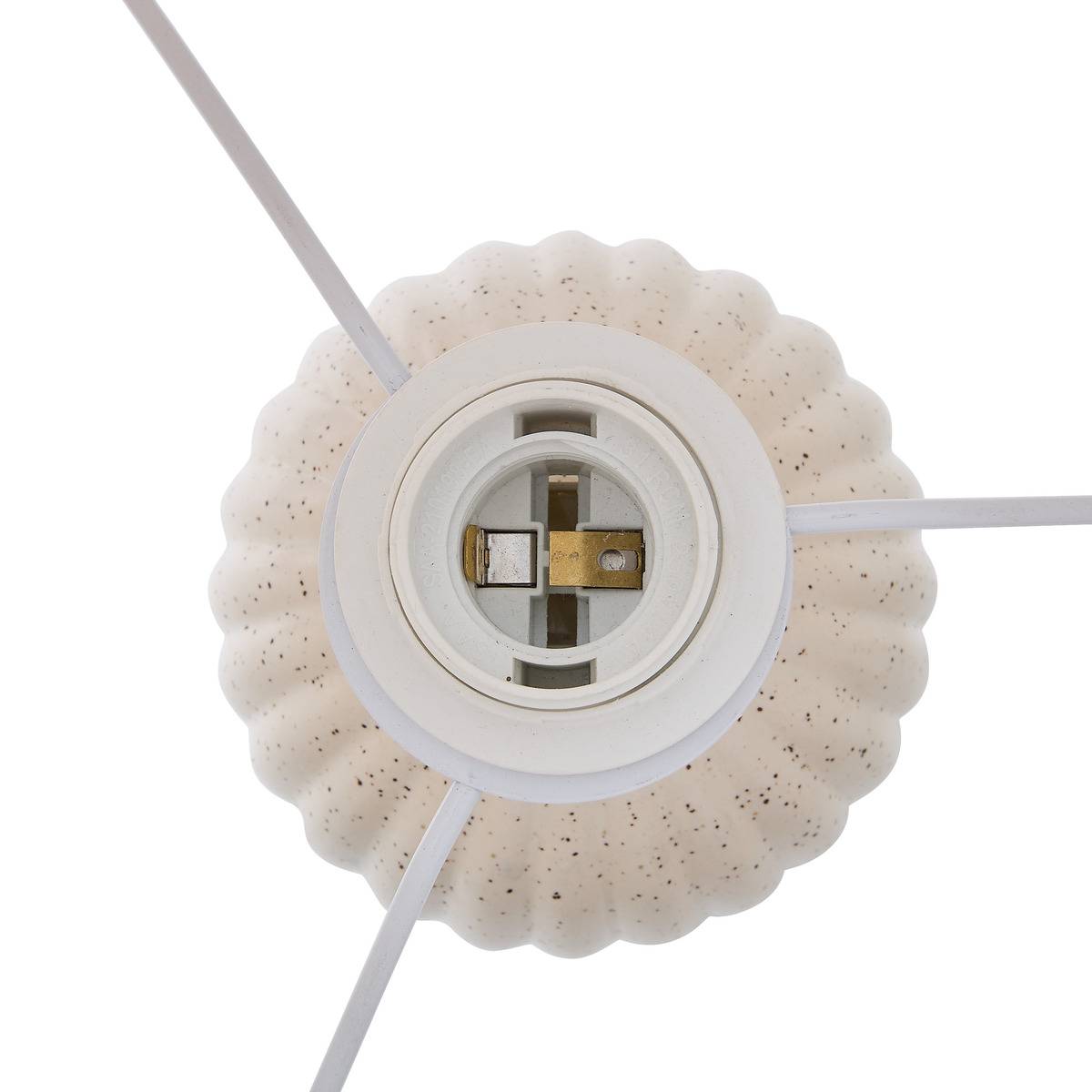 Lampe à poser céramique abat-jour plissé KENAN beige, ATMOSPHERA
