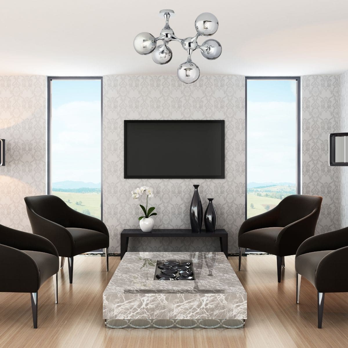 Plafonnier NODI chromé, IDEAL LUX