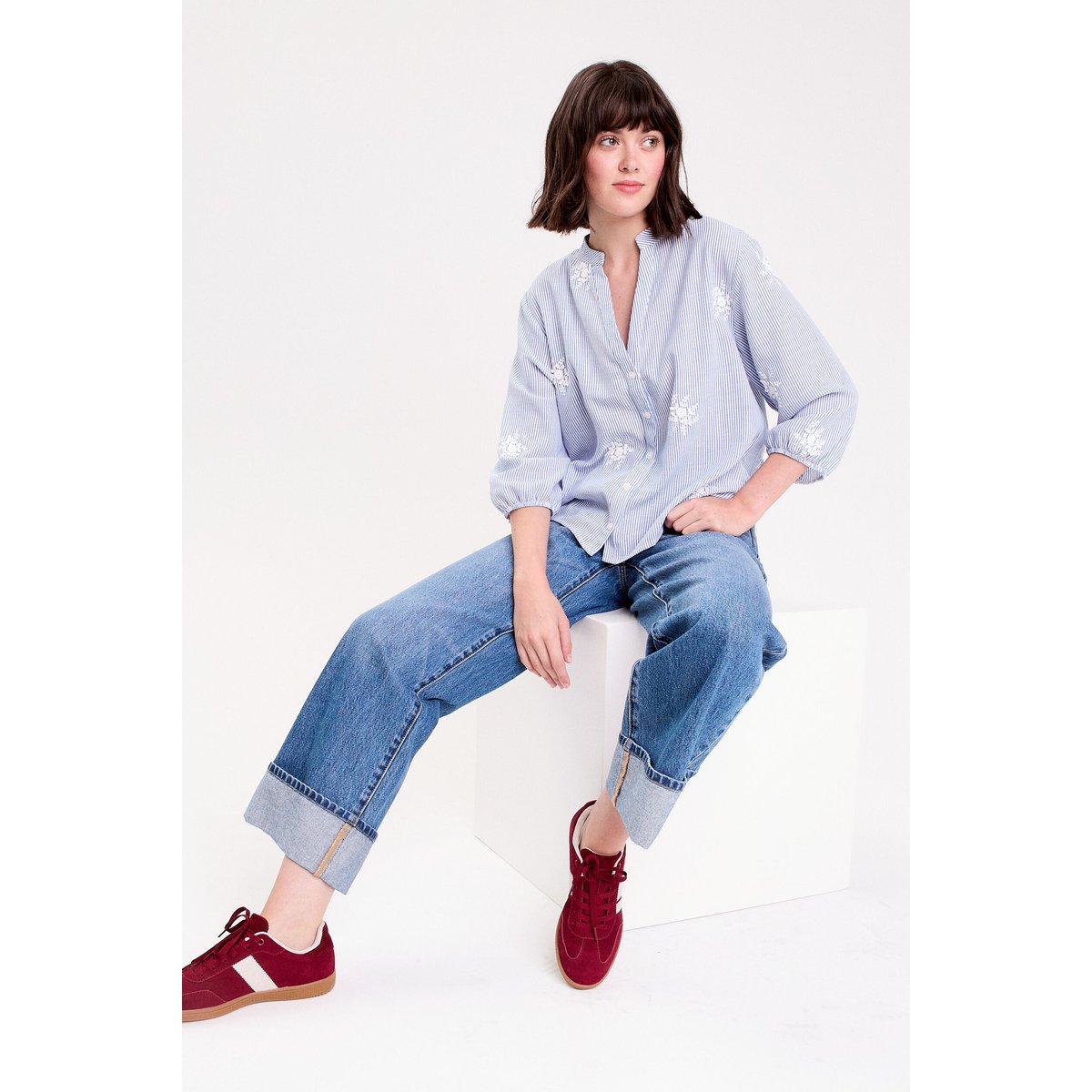 Blouse col tunisien blanc, CACHE CACHE