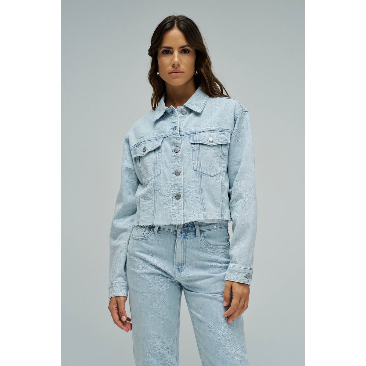 VESTE EN DENIM AVEC JACQUARD bleu turquoise, SALSA JEANS
