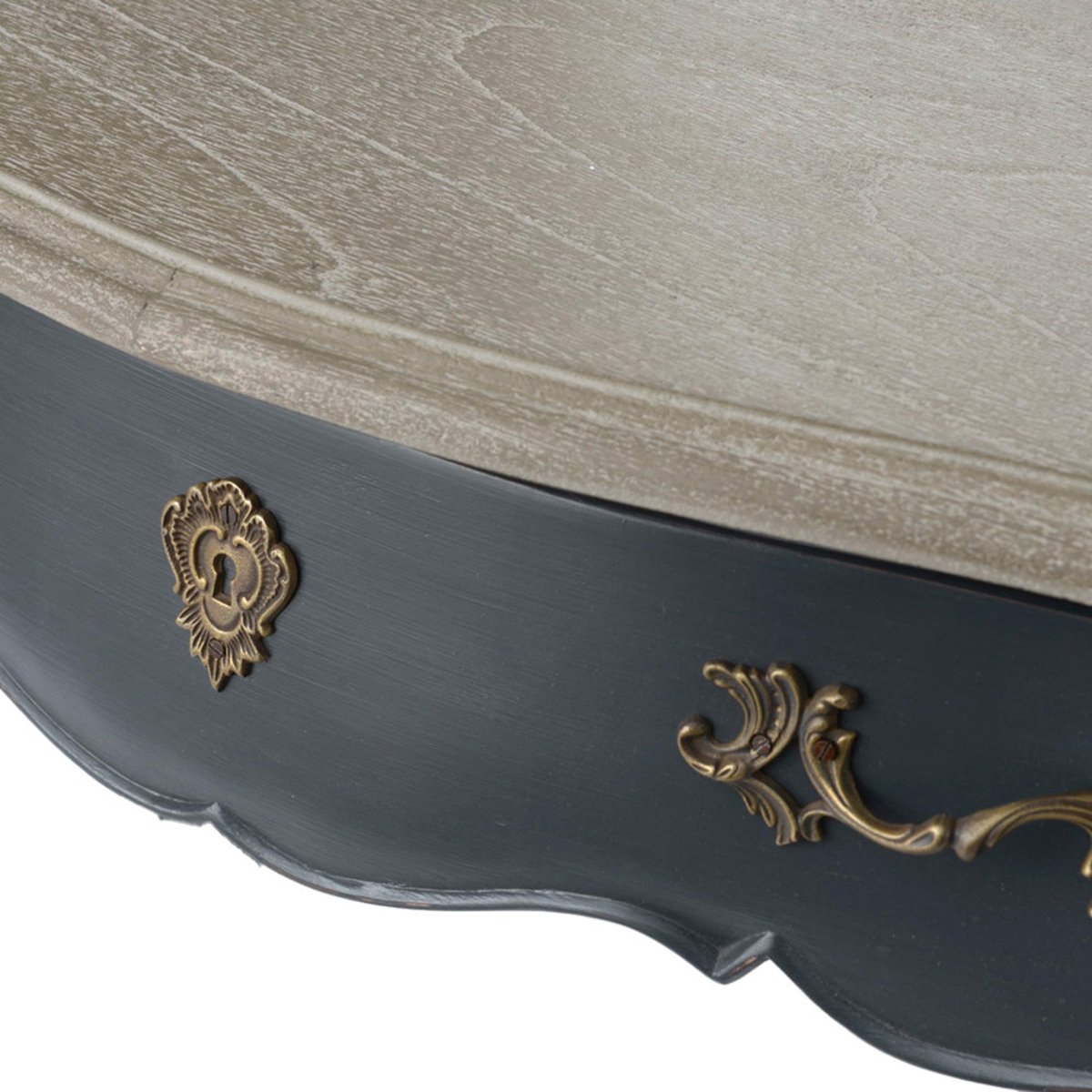 Coiffeuse baroque en bois 1 tiroir et miroir pliable en 3 parties - MURIANE gris, HELLIN, DEPUIS 1862