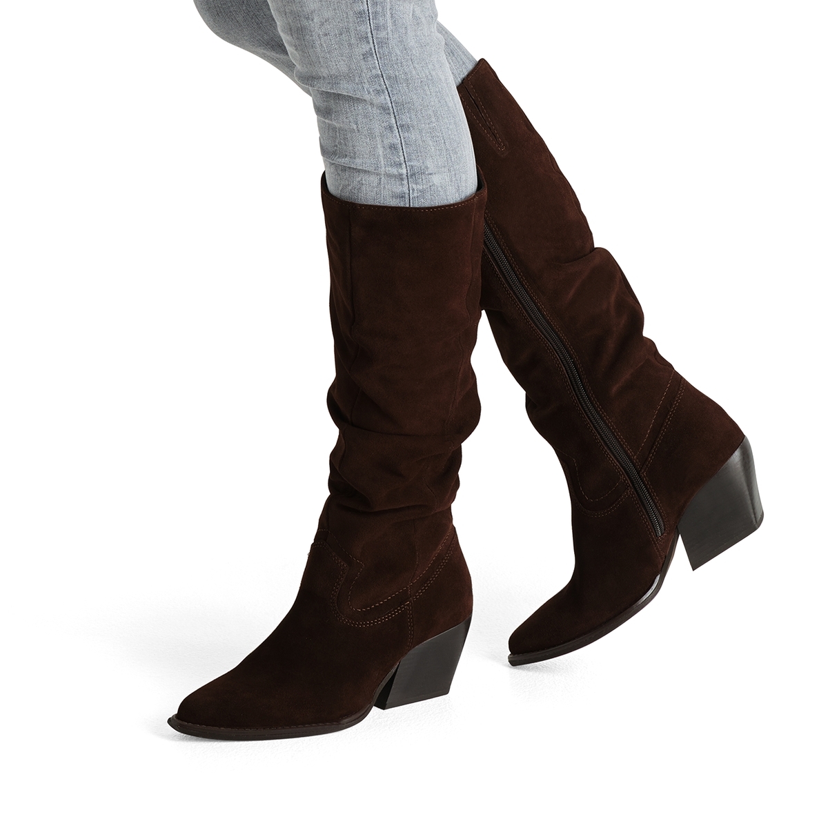 Bottes en cuir marron mocca, TAMARIS