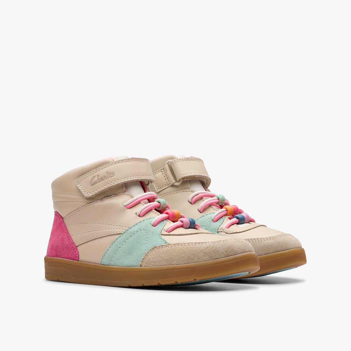 Boots Cuir Coupe Large DISCO BEAN HI K beige, CLARKS