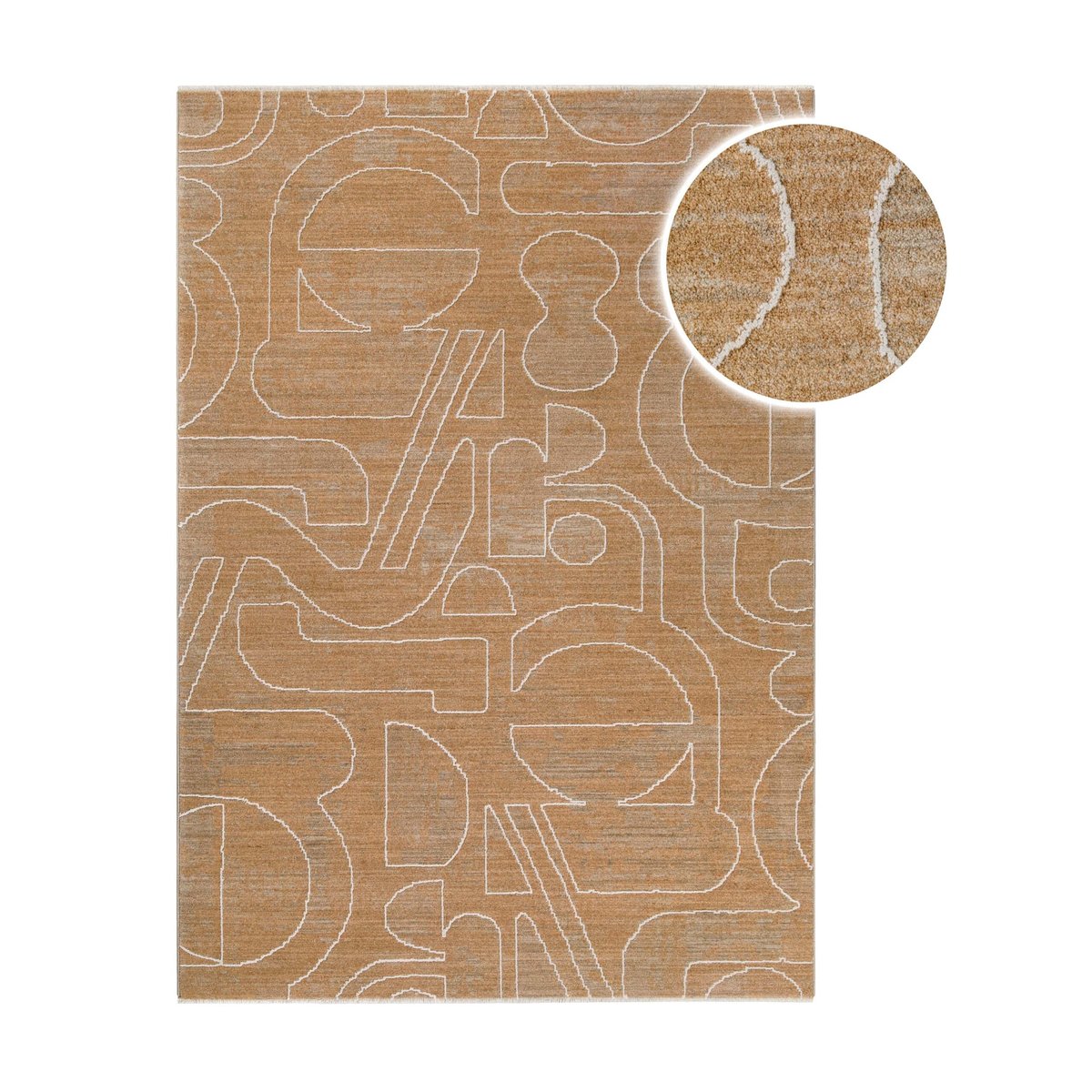 WECONhome Beatle-B par Esprit, tissé machine, tapis poils courts, motif graphique avec effet relief, certifié OEKO-TEX® ,  Beatle-B brun multicolore, ESPRIT