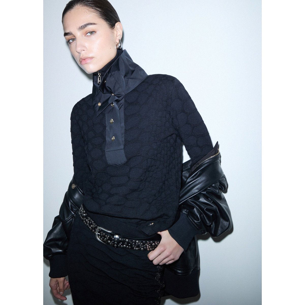 Pull Jacquard Crocodile noir, LIU JO