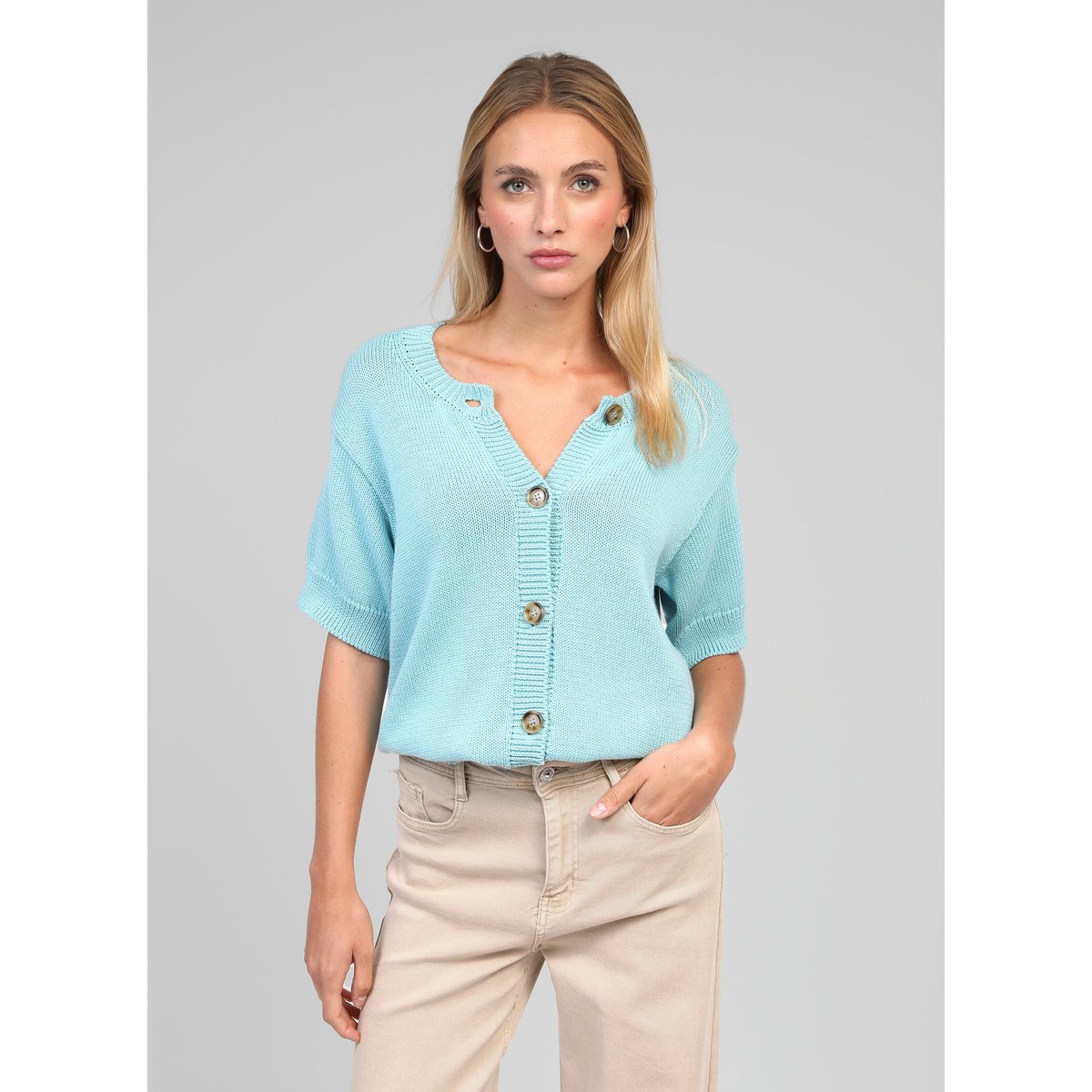 Pull LEVIORA turquoise, AN'GE