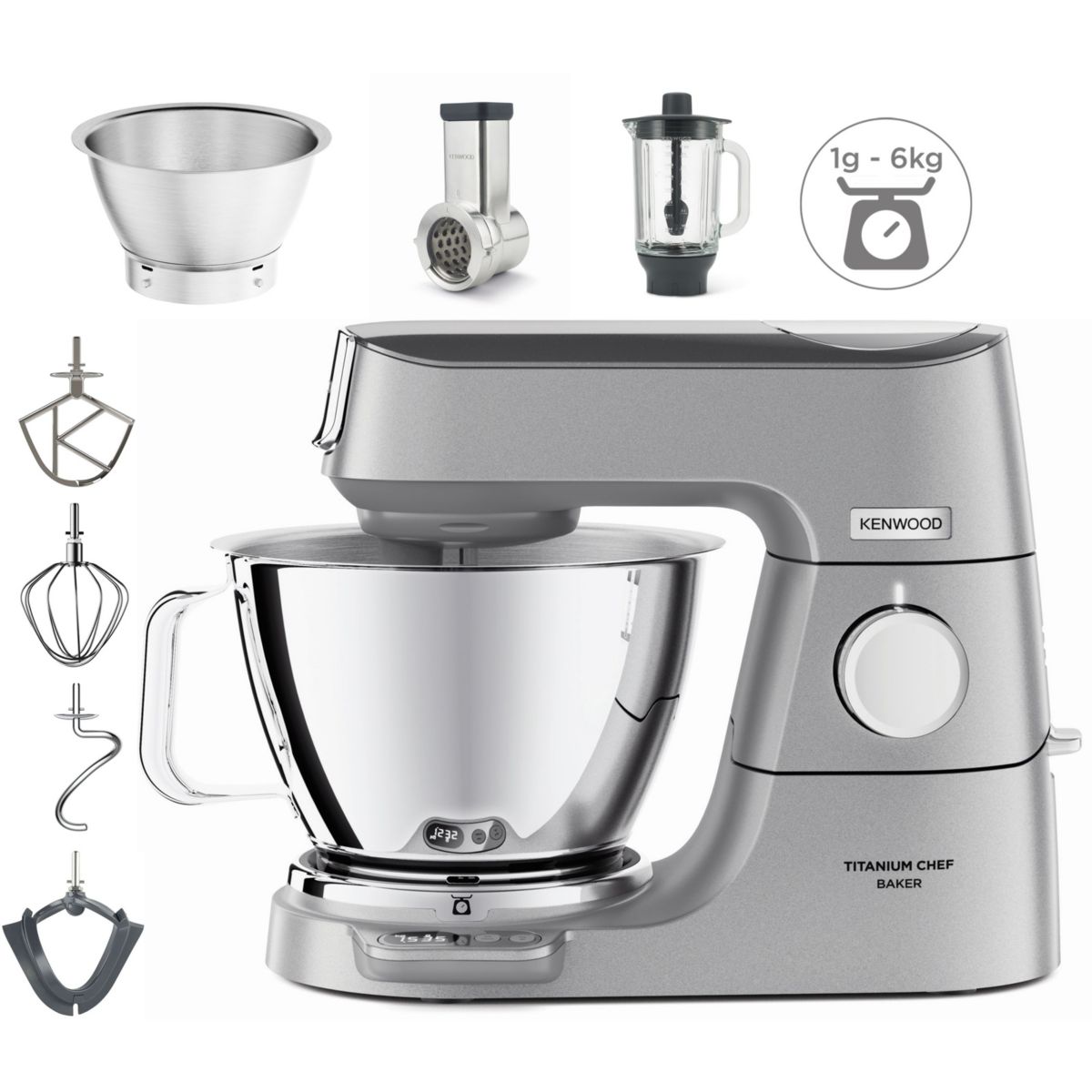 Robot pâtissier KVC85.314SI Titanium Chef Baker couleur unique, KENWOOD