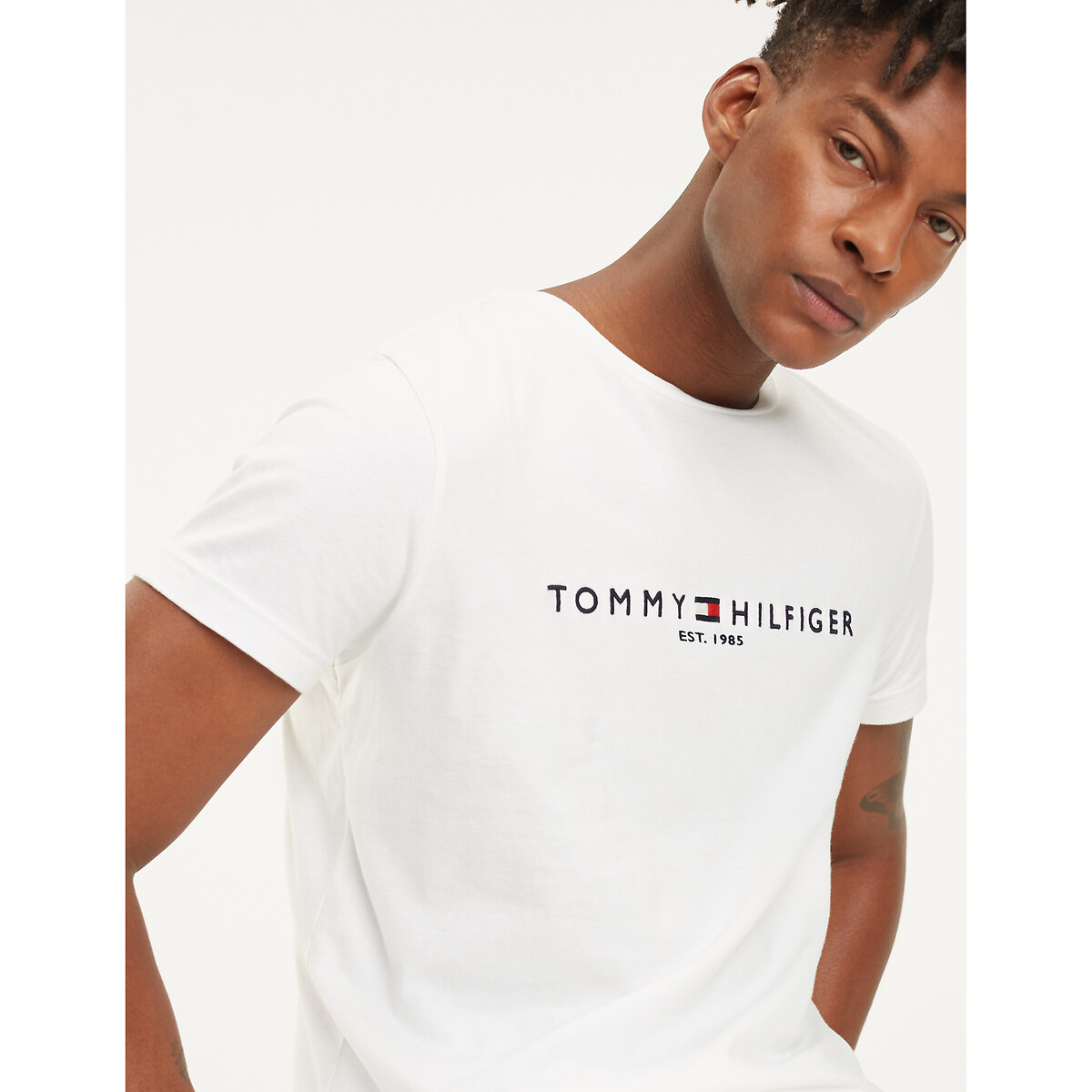 T-shirt Tommy Hilfiger Flag blanc, TOMMY HILFIGER