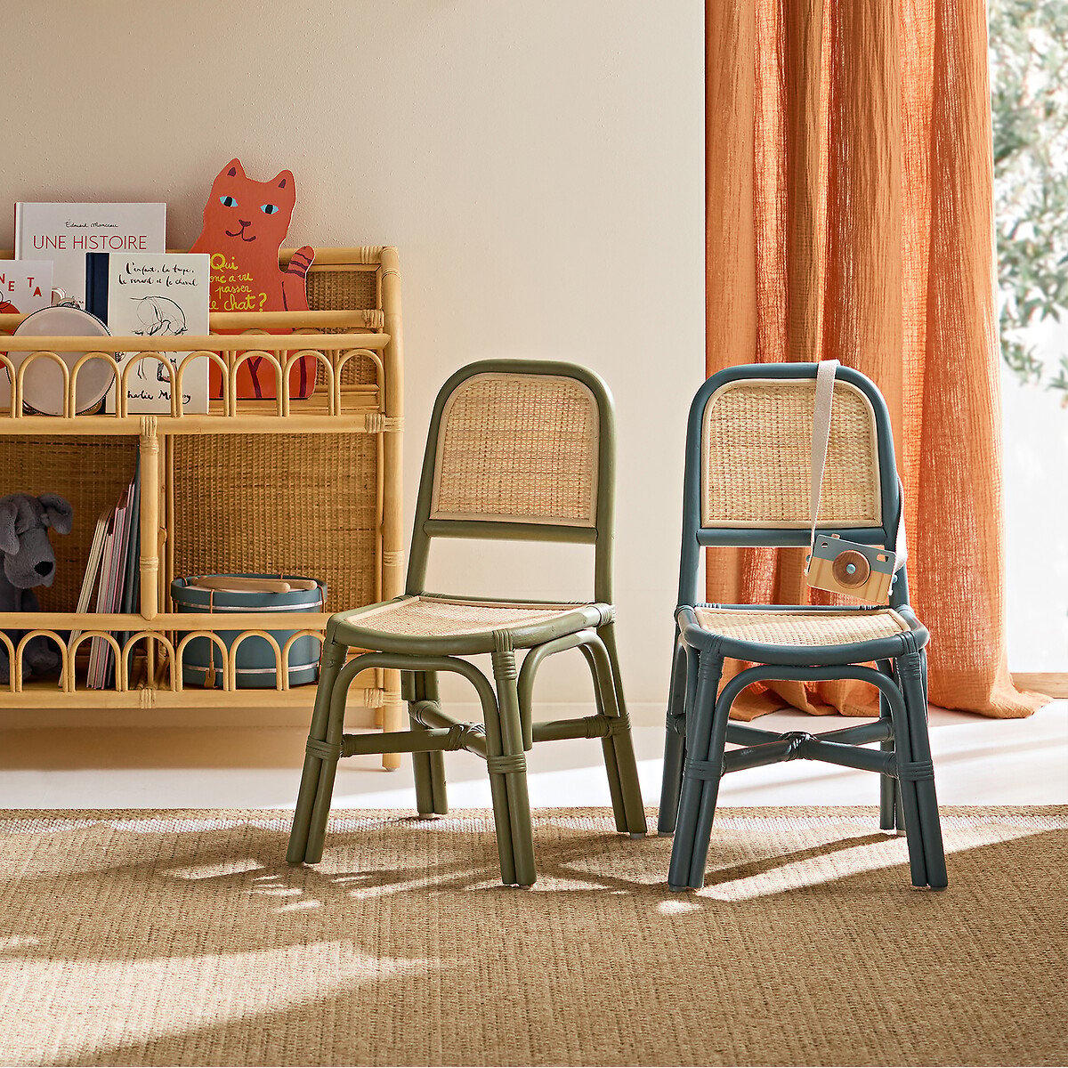 Chaise enfant en rotin, Tina bleu, LA REDOUTE INTERIEURS