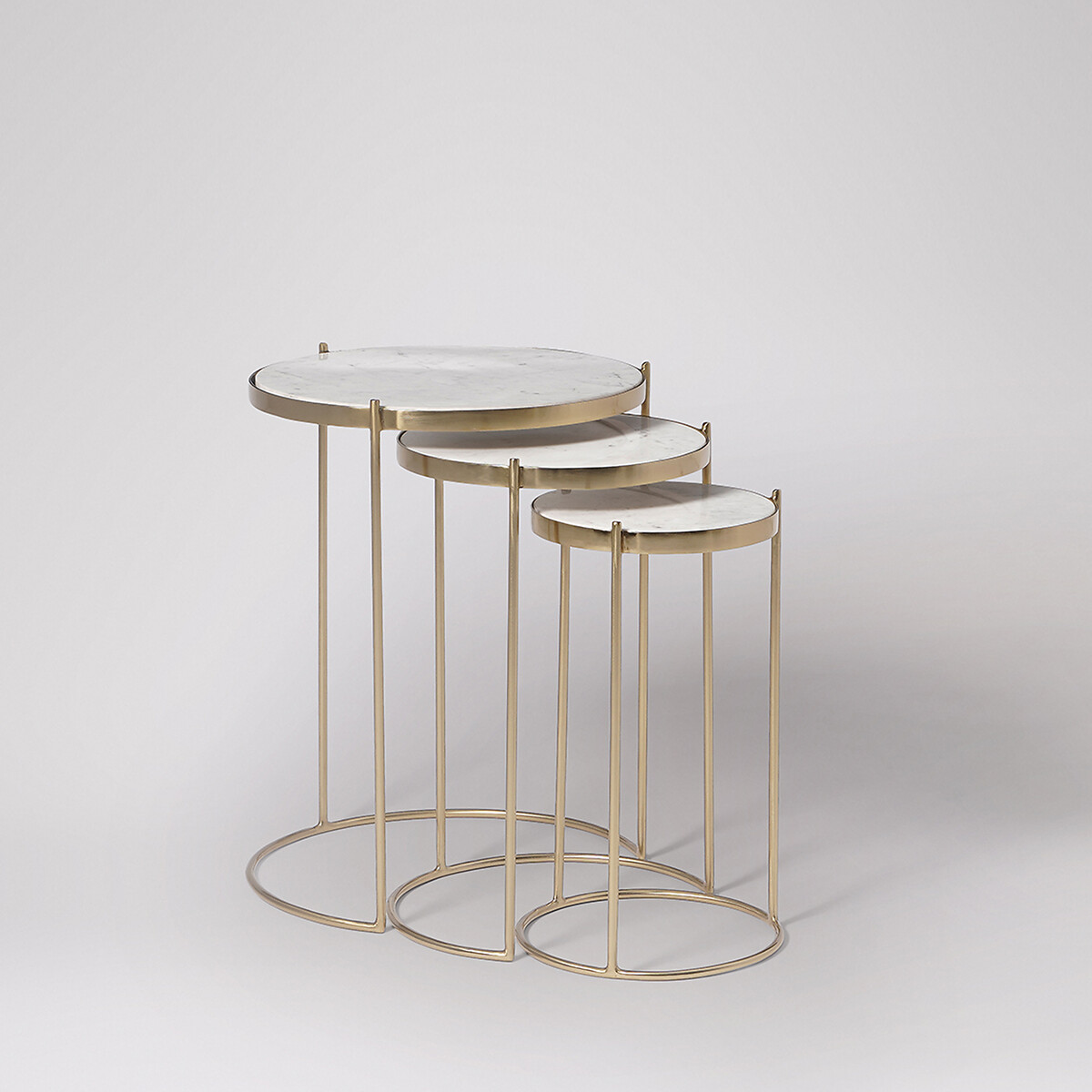 Cassel Metal Side Table white marble, SWOON
