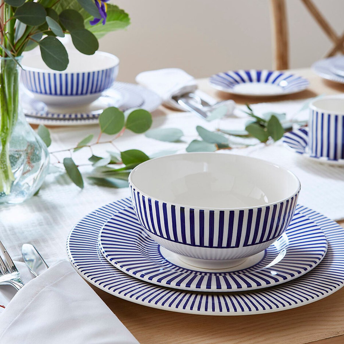 Set of 4 Steccato Cereal Bowls blue, SPODE