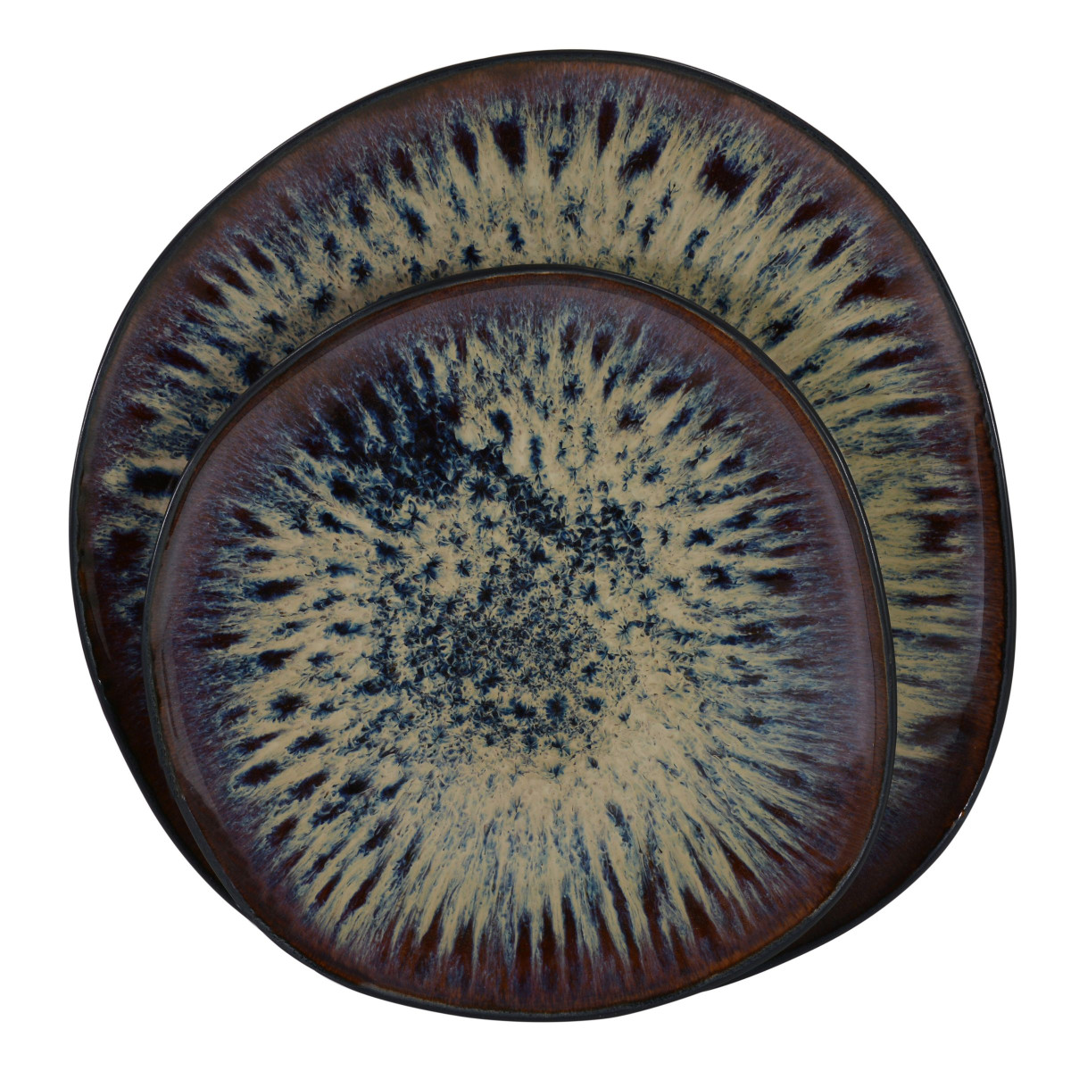 Assiette dessert 21 cm (lot de 6) - GAO noir/vert, MEDARD DE NOBLAT