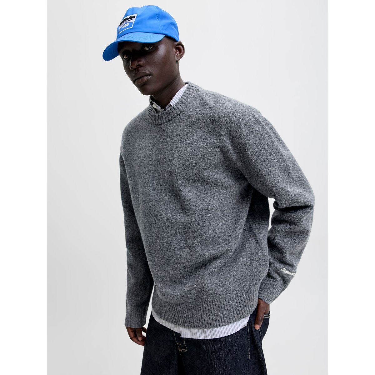 Pull En Maille dark grey melange, JACK & JONES