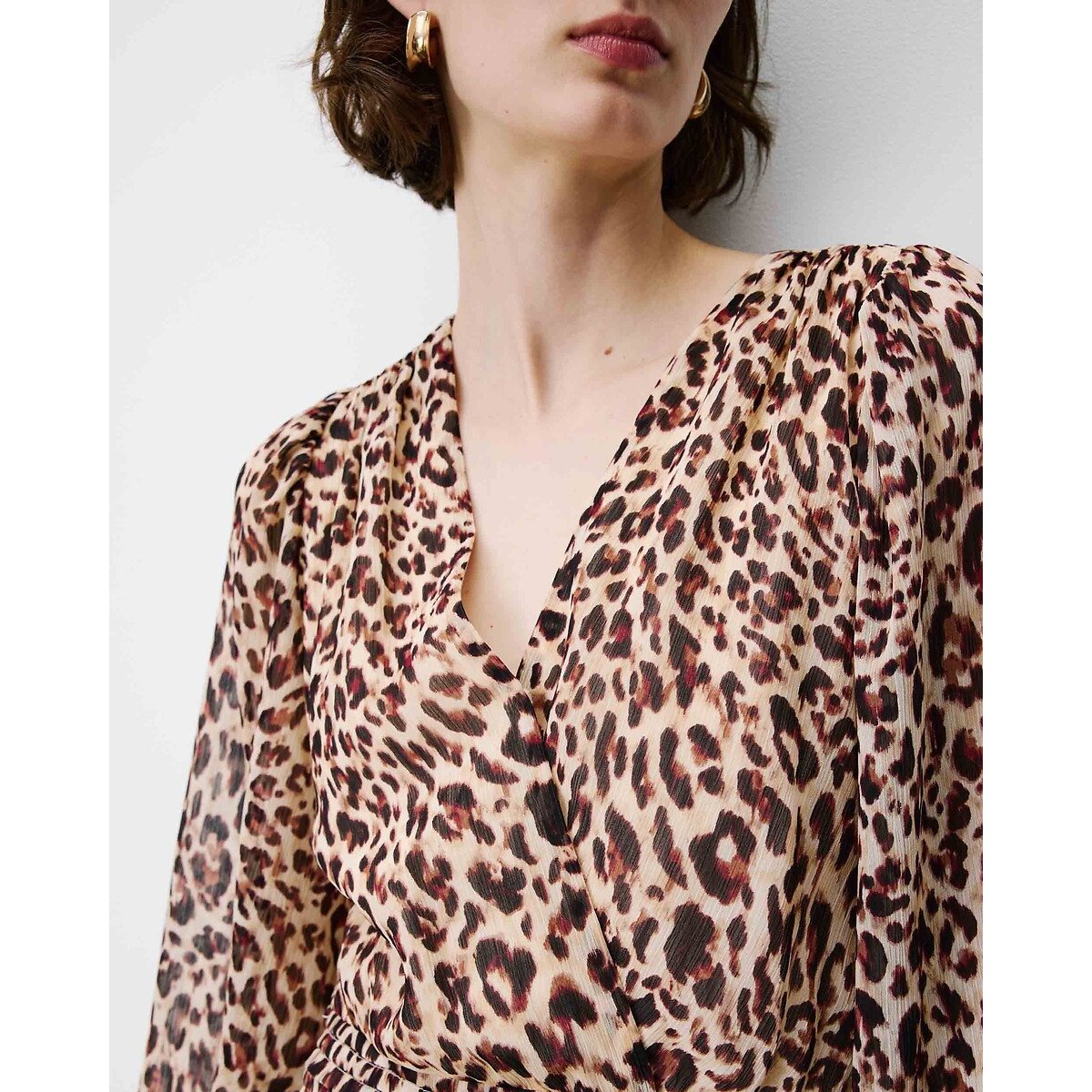 Abito lungo con stampa leopardata, ALICE fantasia leopardata, GRACE & MILA