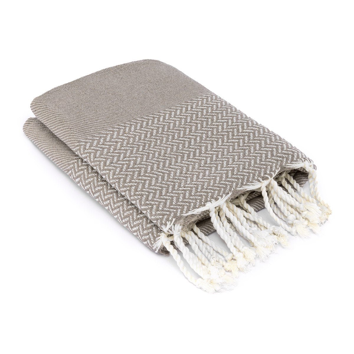 Plaid coton OSLO taupe, FEBRONIE