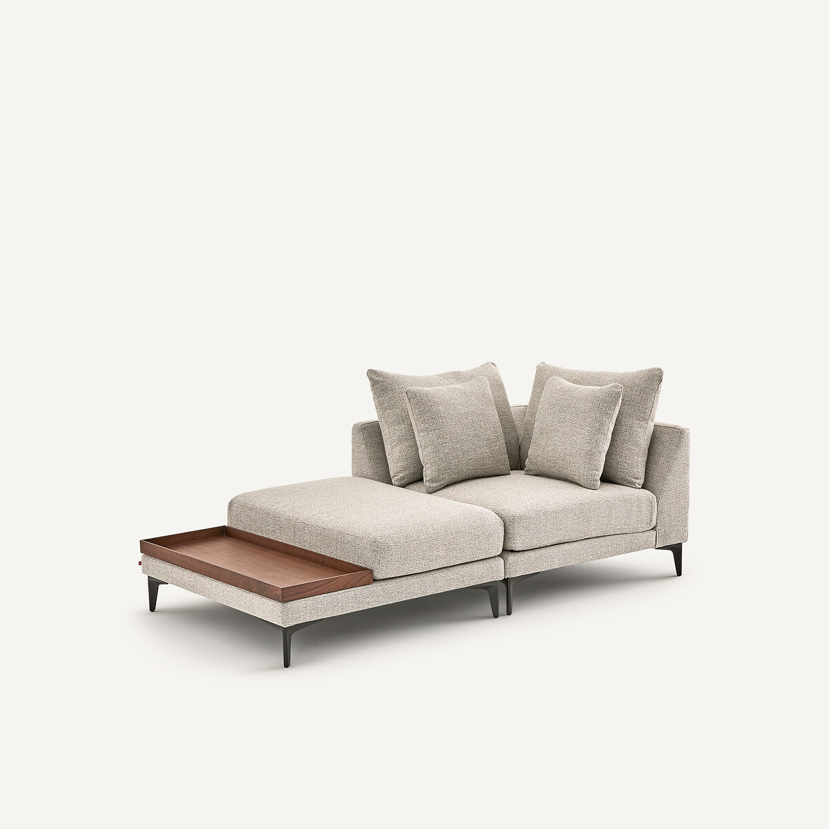 Canapé d'angle en mélange texturé, MODERNISTE gris moyen, EMMANUEL GALLINA X AM.PM