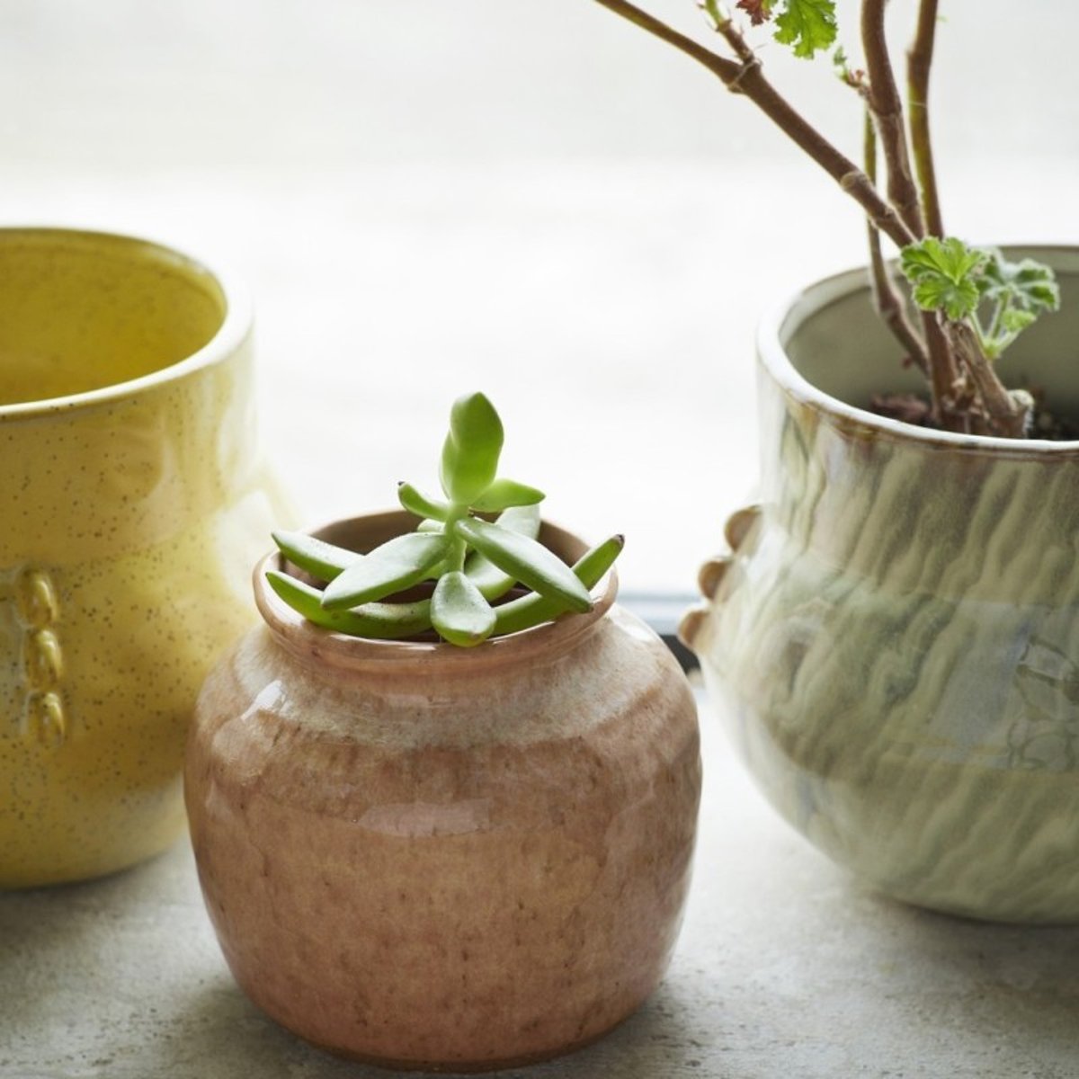 Petit cache-pot artisanal grès pêche, MADAM STOLTZ