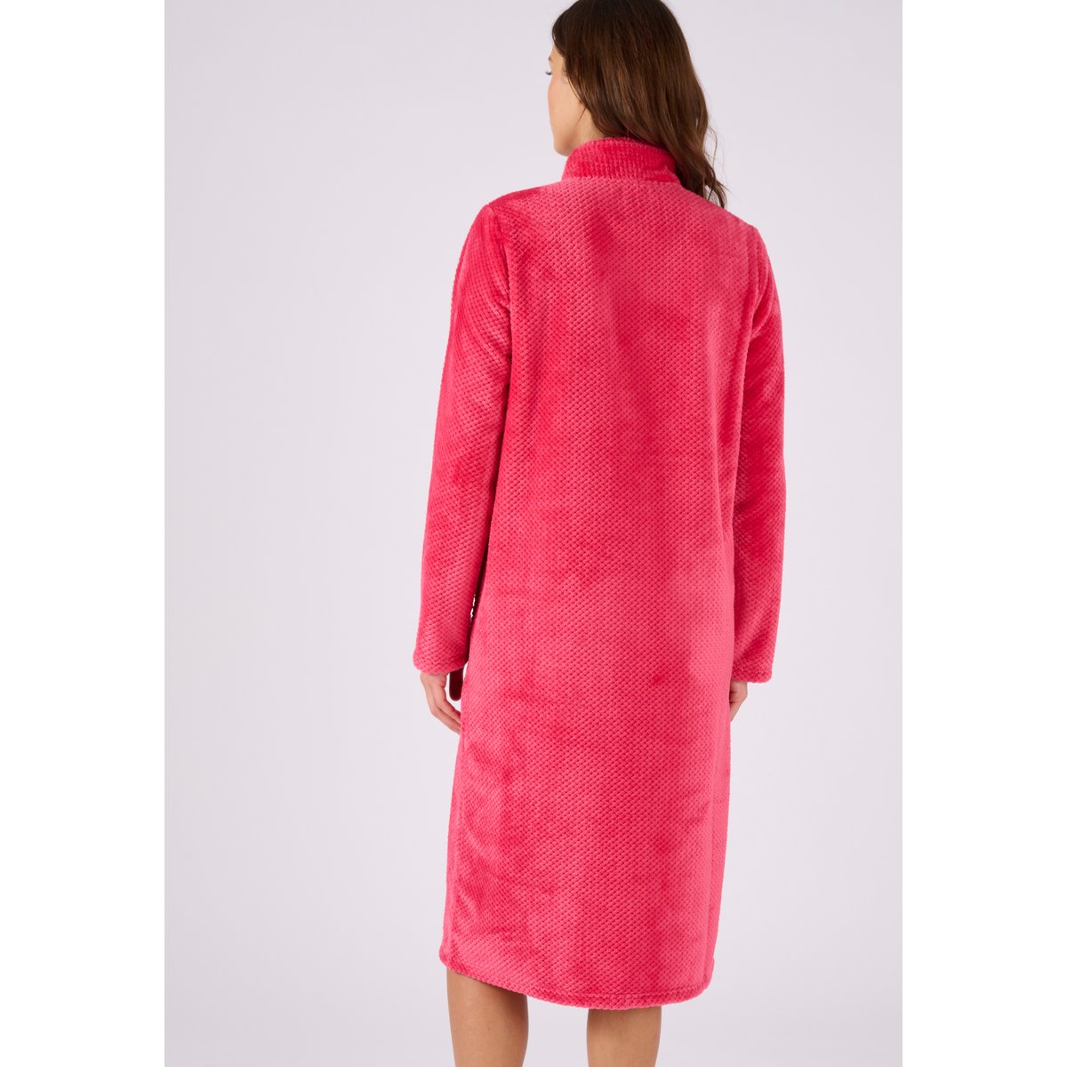 Robe de chambre Thermolactyl maille fantaisie rose framboise, DAMART