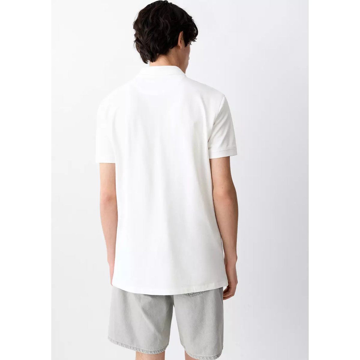Polo coton manches courtes blanc, MANGO TEEN