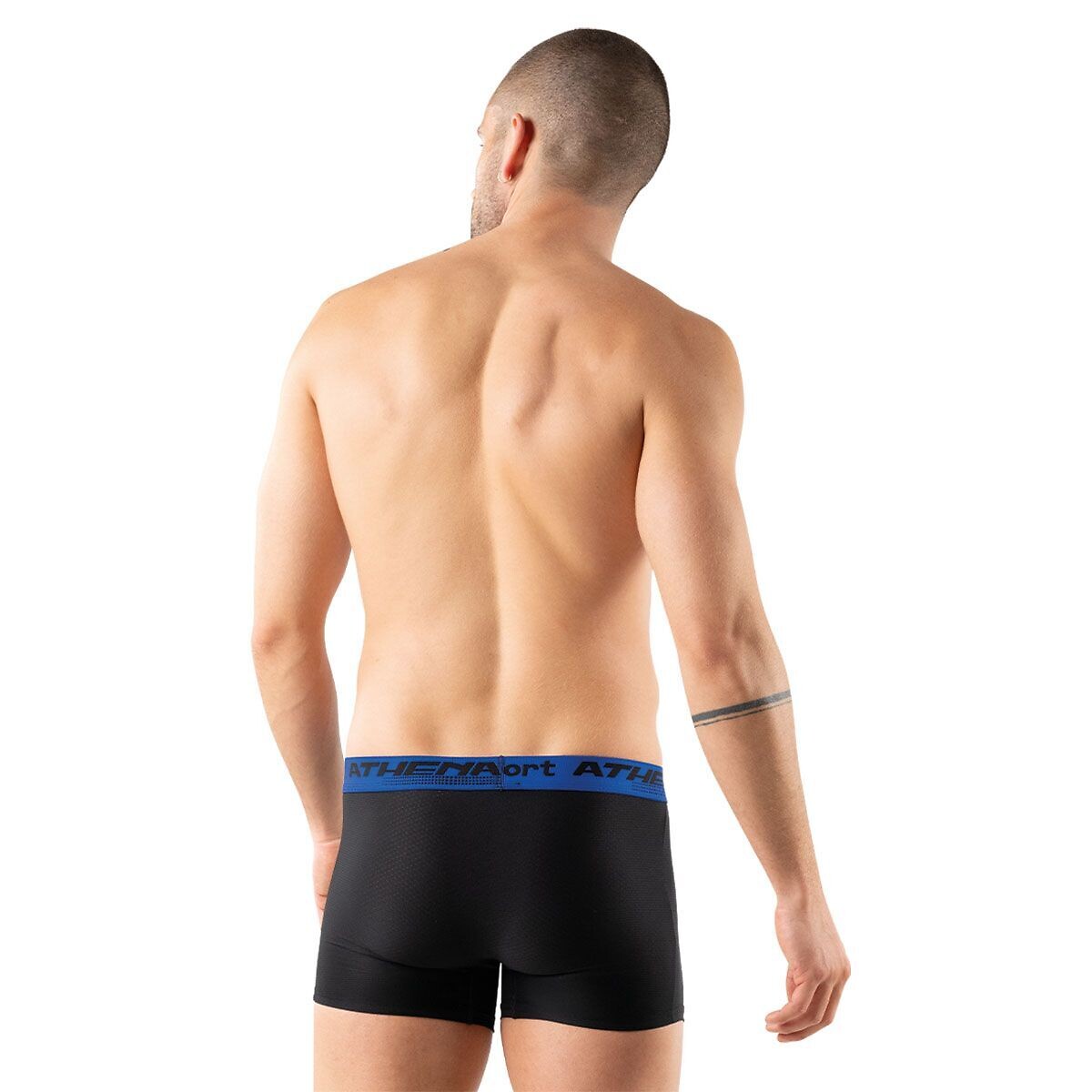 3er-Set Boxershorts mit Mesh, daily sport schwarz + grau + blau, ATHENA