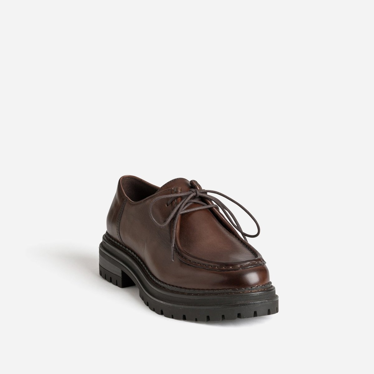 Derby en cuir FREDINE chocolat, ERAM