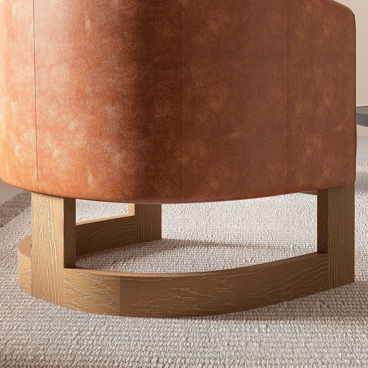 Leland Curve Leather Tub Chair tan, SO'HOME