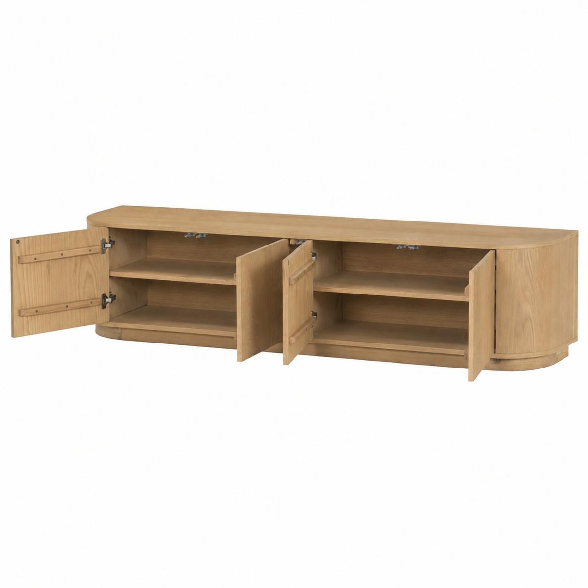 Meuble TV design en chêne, 4 portes LOREN bois clair, PIER IMPORT