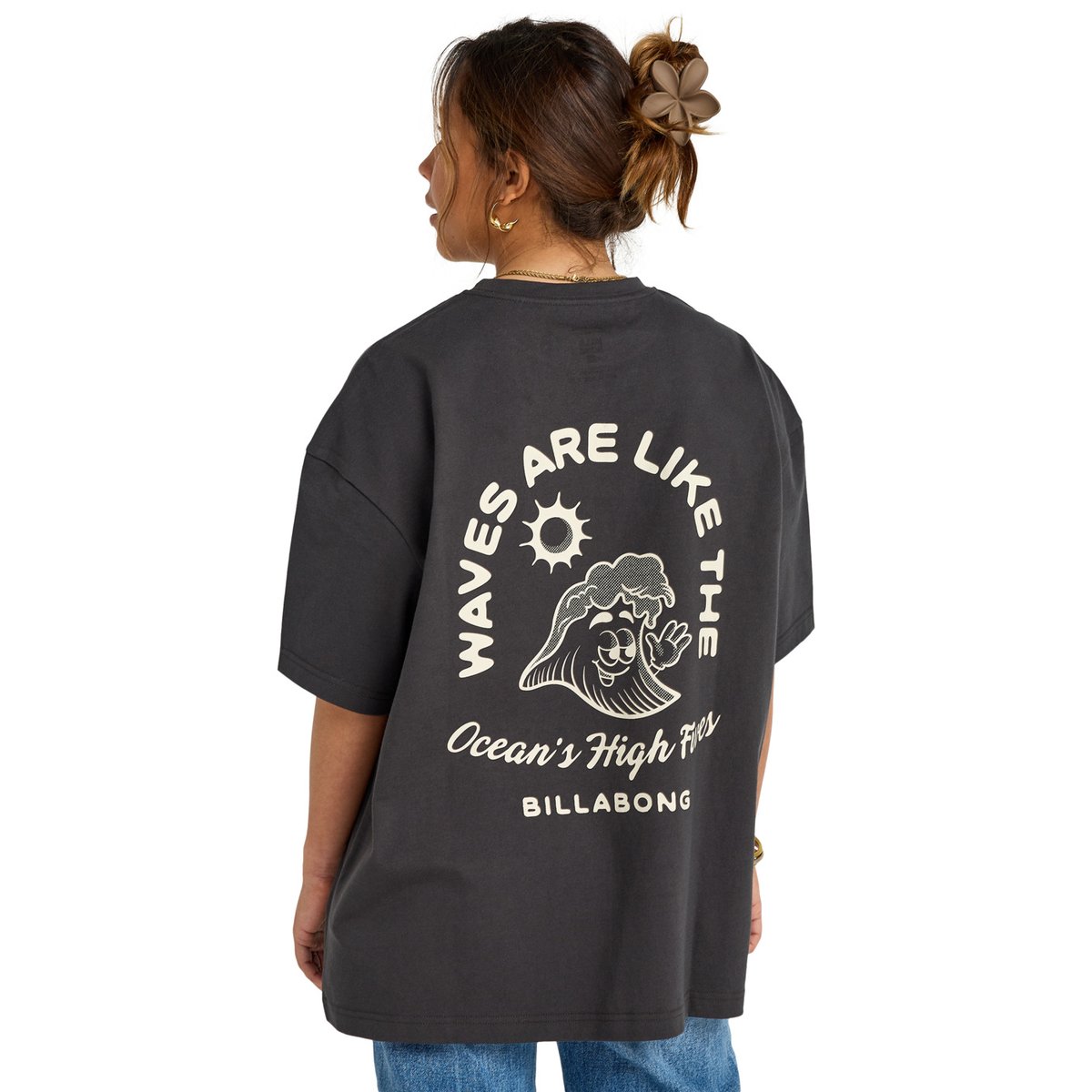 T shirt manches courtes THE GREAT WAVES noir black, BILLABONG