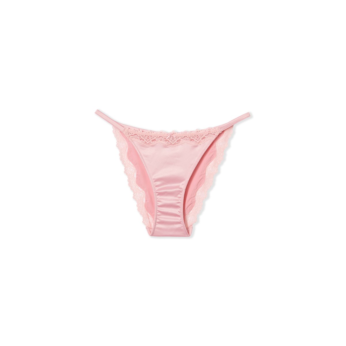 Culotte satinée avec détails dentelle CHUCHOTEE rose poudre, ETAM