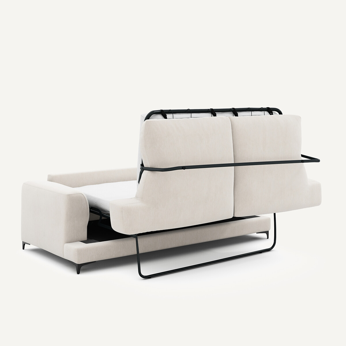 Canapé 3P convertible velours chenille, Marsile blanc, AM.PM