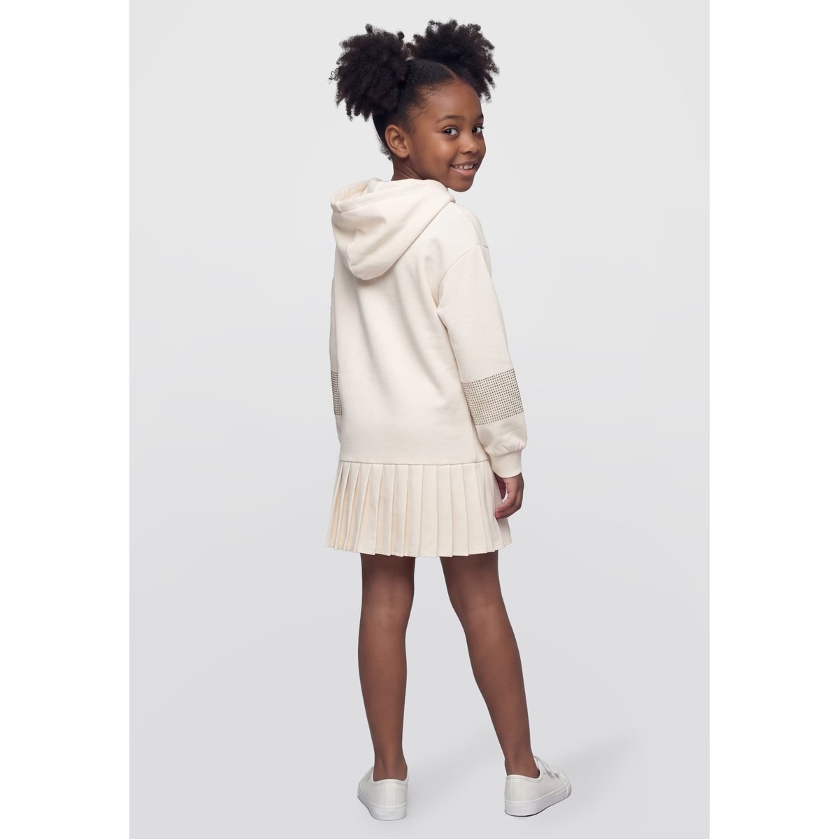 Robe En Coton À Capuche blanc, GUESS KIDS
