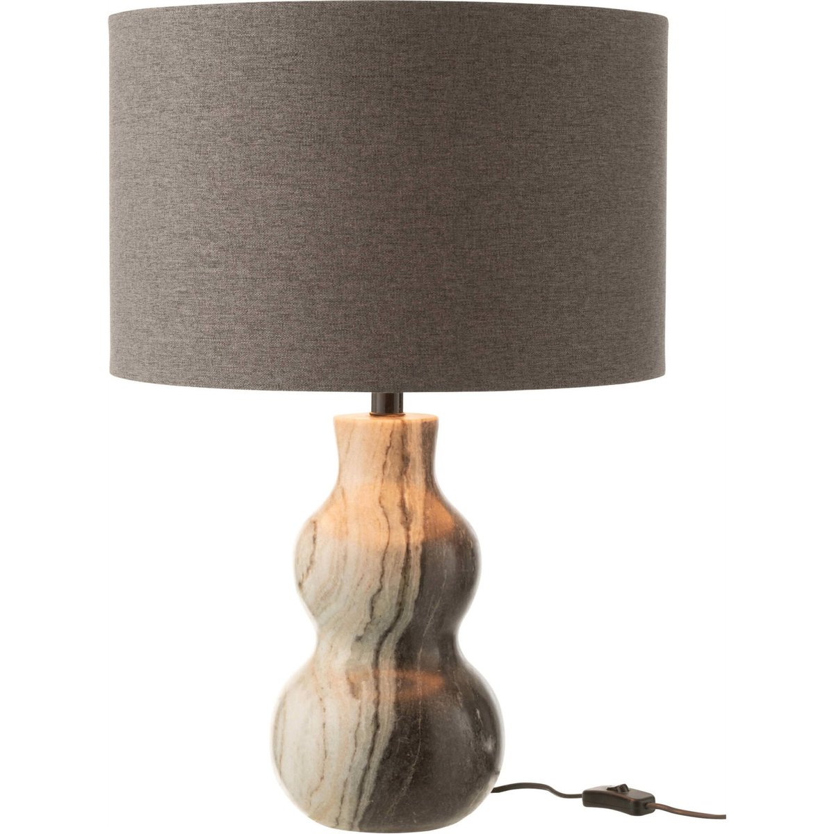 Lampe à poser en marbre noir et gris clair, RECOLLECTION