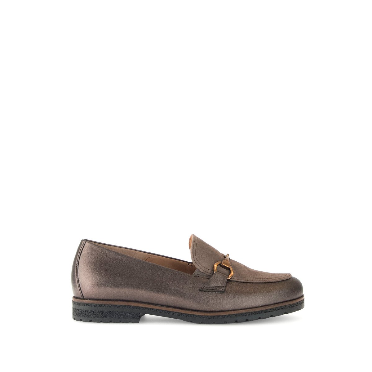 Mocassins en cuir à talon décroché bronze, GABOR